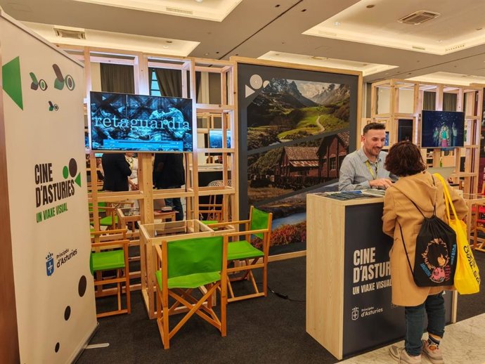 Estand del cine asturiano en el Festival de Málaga