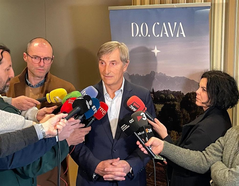 El presidente de DO Cava, Javier Pagés, en declaraciones a los medios