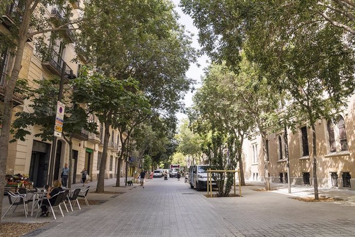 Archivo - Un tram de l'eix verd del carrer Consell de Cent