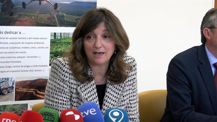 La rectora de la Universidad de León este martes en una comparecencia de prensa