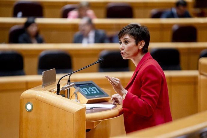 Archivo - La ministra de Vivienda y Agenda Urbana, Isabel Rodríguez, durante una sesión plenaria en el Senado, a 10 de septiembre de 2024, en Madrid (España). 