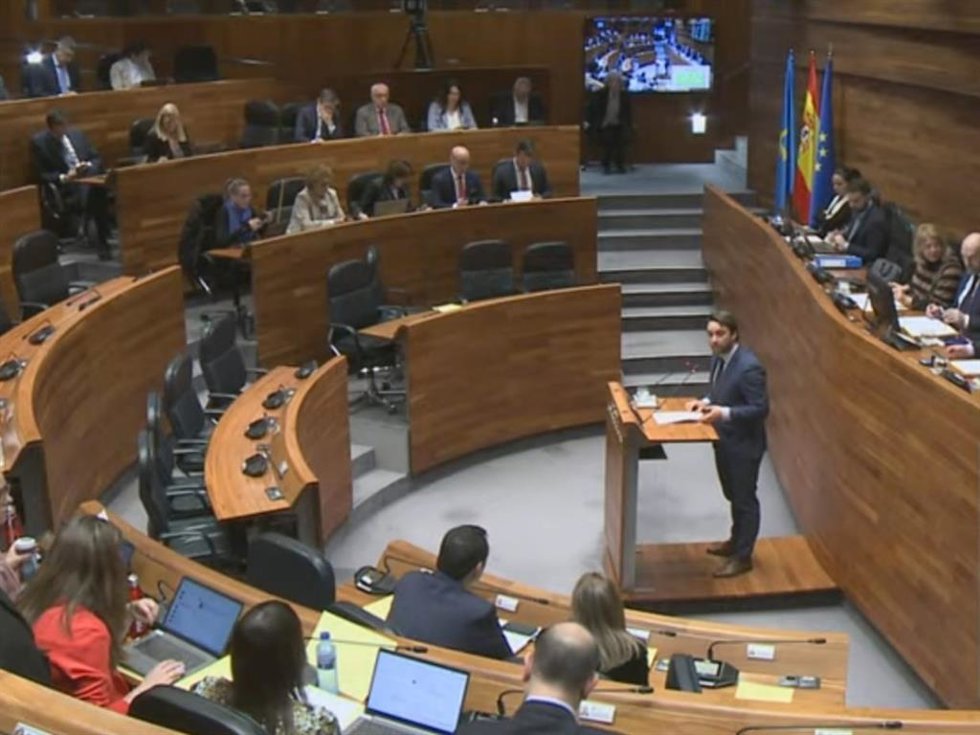 El diputado del PP Andrés Ruiz durante el pleno de la Junta General