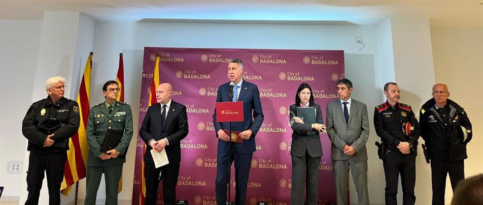 Imagen de la rueda de prensa tras la Junta Local de Seguridad de Badalona.