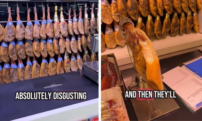 La indignación de un británico al percatarse de cómo se comercializa en España el jamón serrano: "Es repugnante"