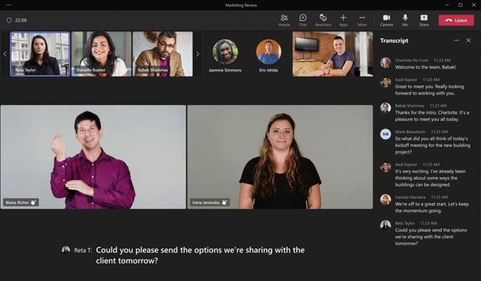 Interface do Microsoft Teams