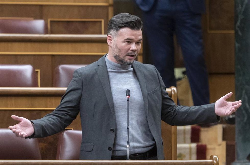 El portavoz de ERC en el Congreso, Gabriel Rufián, en una sesión plenaria