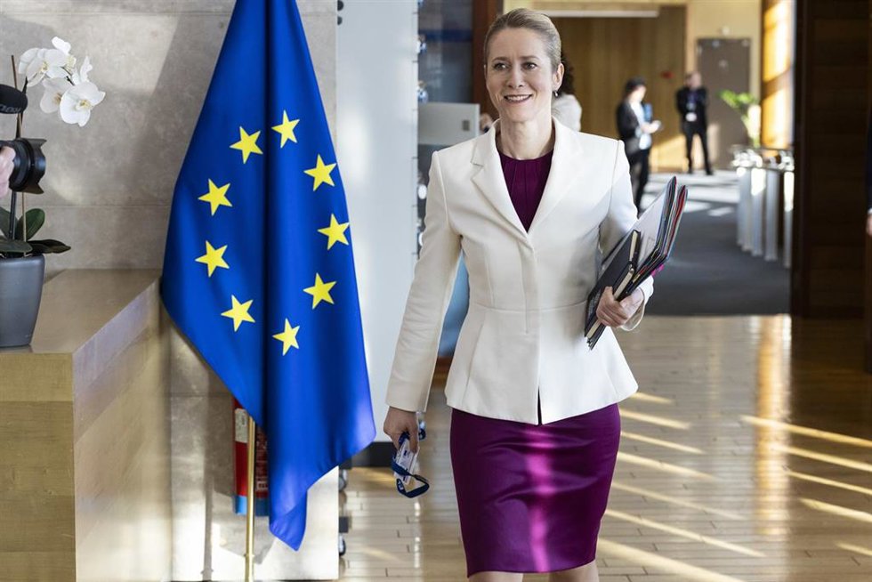 La Alta Representante de la UE, Kaja Kallas, a su llegada a la reunión de colegio de comisarios en Bruselas