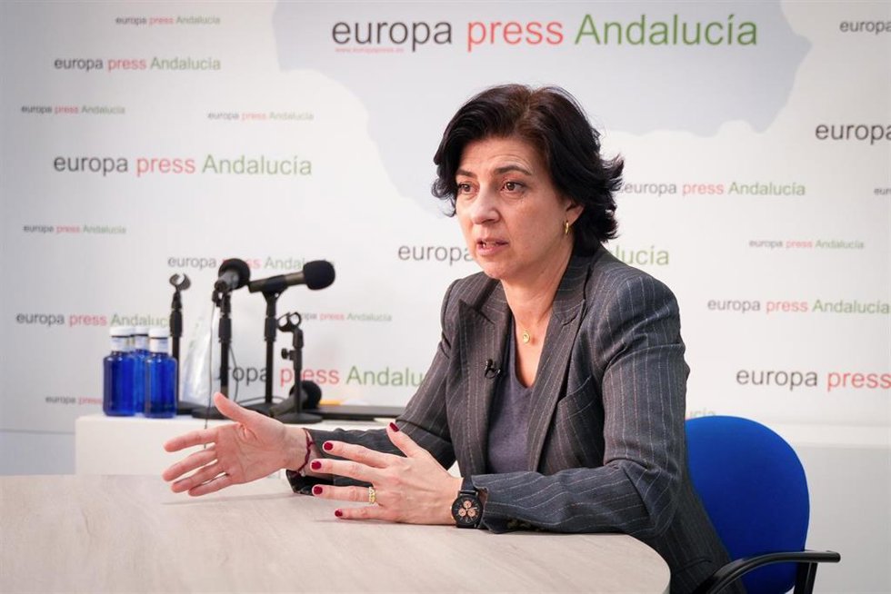La consejera delegada de Atlantic Copper, Macarena Gutiérrez, durante una entrevista para Europa Press.