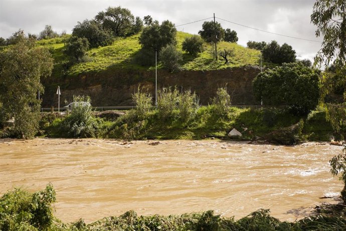 Imágenes del desbordamiento del Río Guadalhorce a su paso la localidad de Cártama 