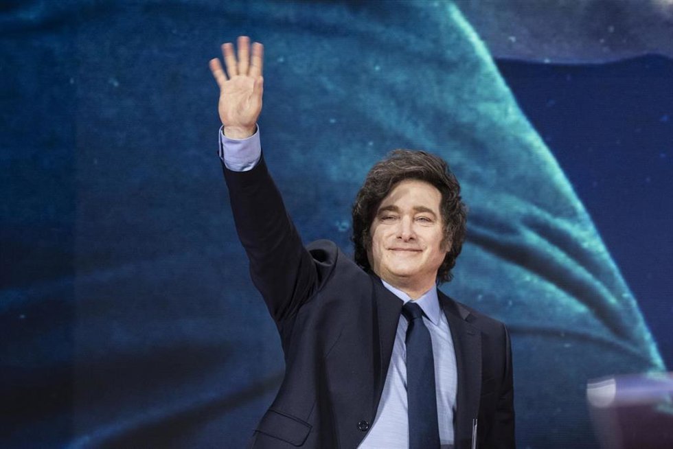 Javier Milei, presidente de Argentina, durante una cumbre conservadora en Maryland, Estados Unidos