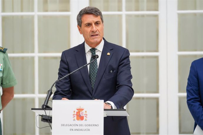 Archivo - El delegado del Gobierno de España en Andalucía, Pedro Fernández interviene en la rueda de prensa, a 24 de junio de 2024, en Sevilla, Andalucía (España). Imagen de archivo.