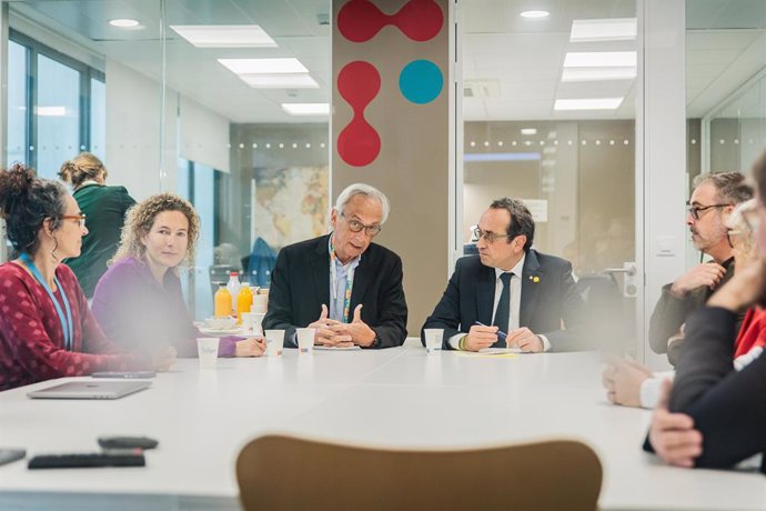 El president Josep Rull durant la visita