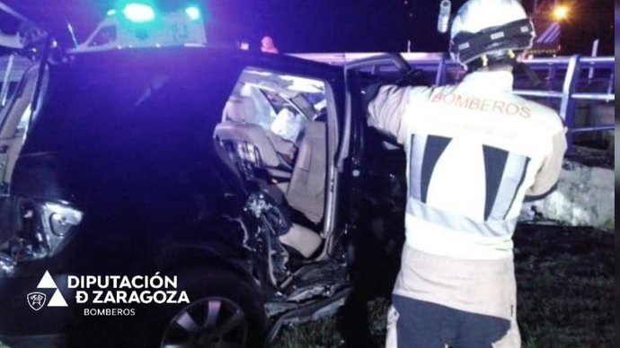 Accidente en la AP68, en el término municipal de Mallén (Zaragoza)