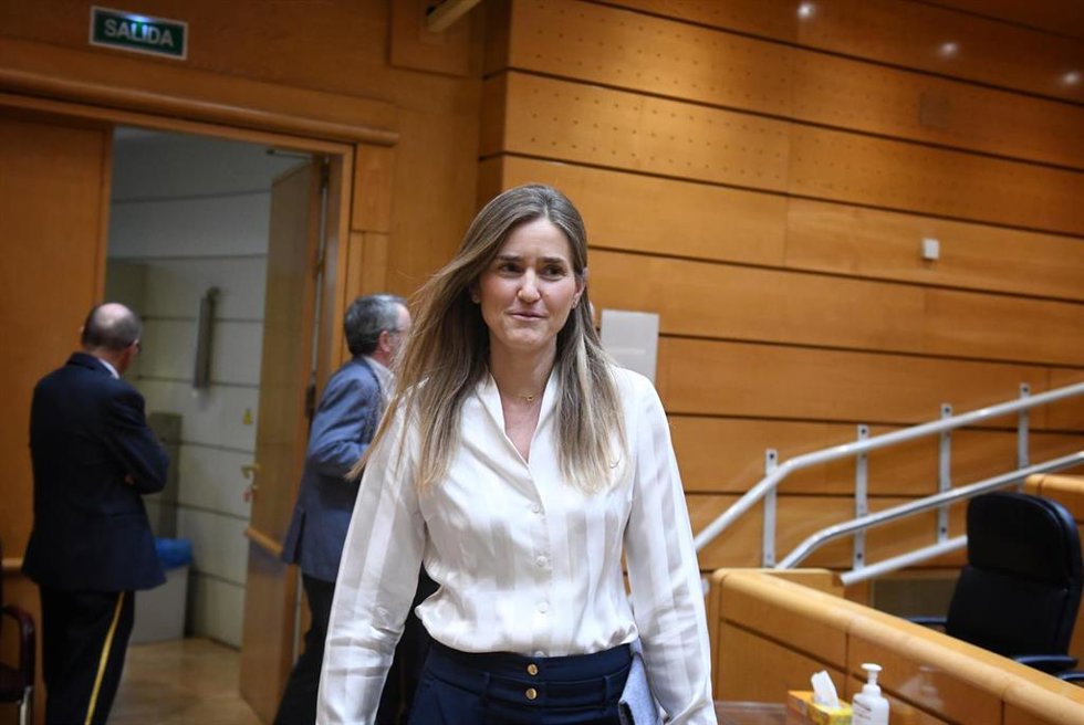 La vicepresidenta tercera y ministra para la Transición Ecológica, Sara Aagesen, durante una sesión de control al Gobierno, en el Senado, a 18 de marzo de 2025, en Madrid (España). En la sesión, el Gobierno ha respondido a cuestiones como la oposición d
