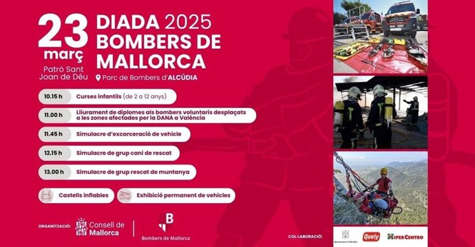 Programa de la 'Diada' 2025 de los Bomberos de Mallorca.