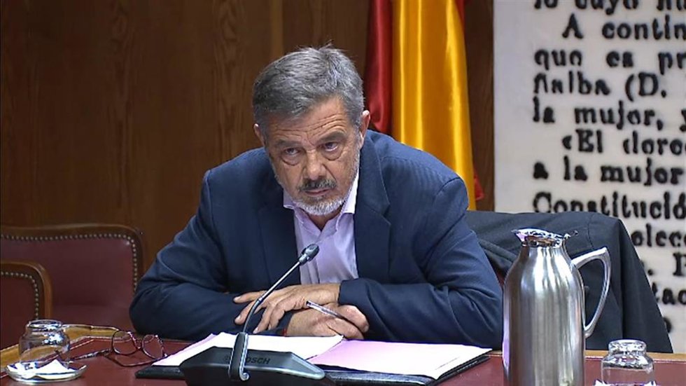 El ex coordinador técnico en la Delegación del Gobierno en Andalucía, Antonio Fernández, durante la comisión de investigación del Senado sobre el 'caso Koldo'.