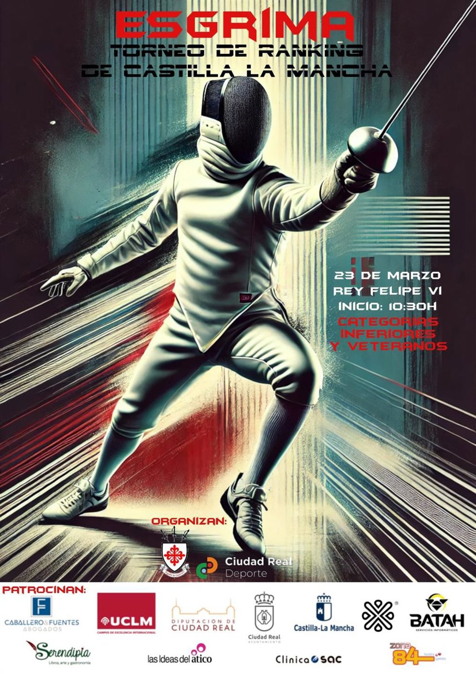 Cartel torneo de esgrima.