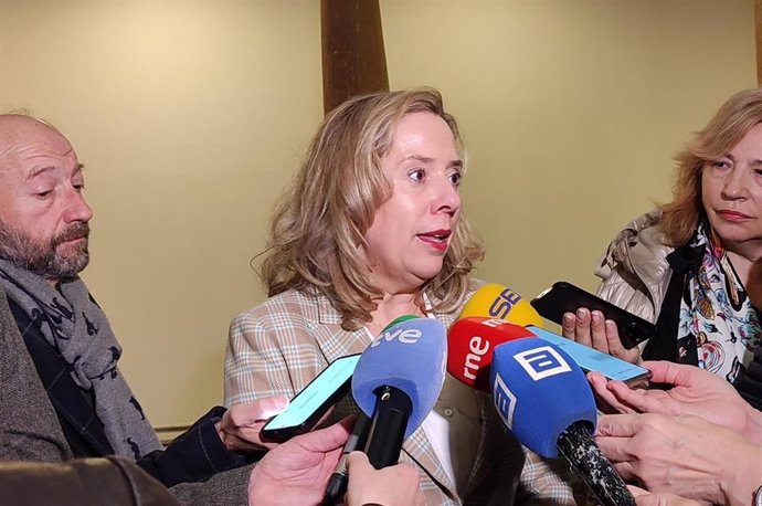 La consejera de Transición Ecológica, Industria y Comercio, Belarmina Díaz, atiende a los medios en una imagen de archivo. 