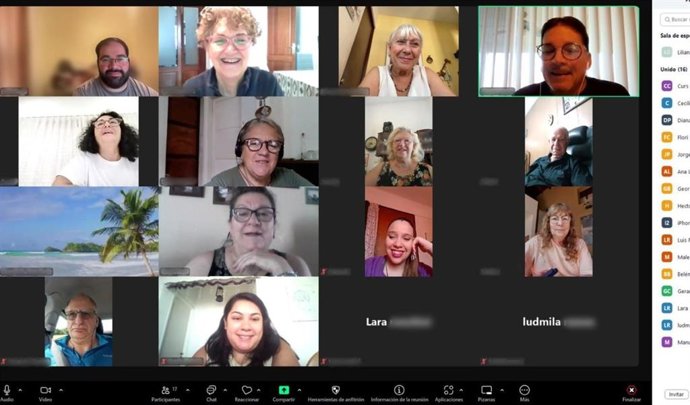 Vídeoconferencia del taller de catalán para baleares en el extranjero.