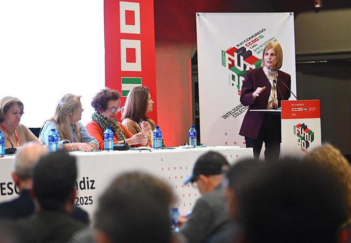 La alcaldesa de Jerez de la Frontera (Cádiz), María José García-Pelayo, en el congreso provincial de CCOO