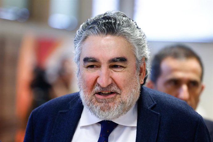 Jose Manuel Rodriguez Uribes, Presidente do Conselho Superior de Esportes CSD, participa da apresentação oficial da nova equipe técnica da Real Federação Espanhola de Ciclismo, no Conselho Superior de Esportes CSD em 19 de março de 2025, Madri, Espanha.