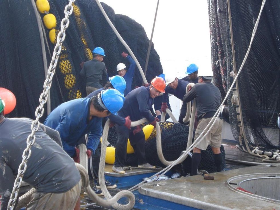 Pescadores de un atunero