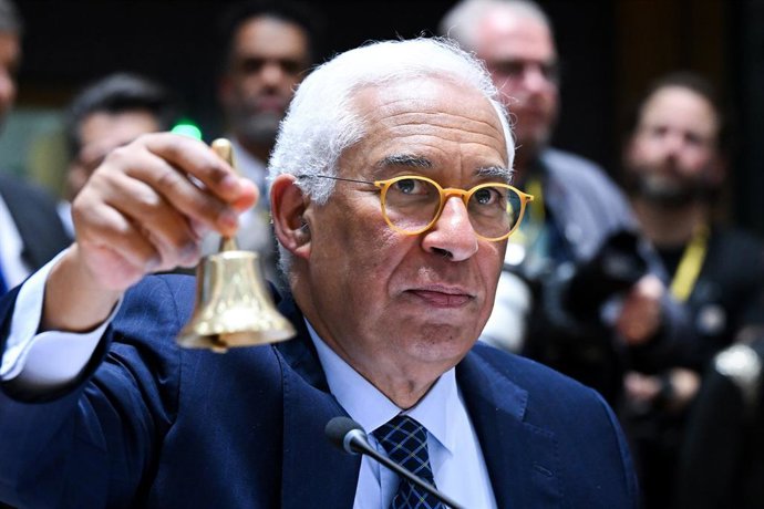 HANDOUT - 20 March 2025, Belgium, Brussels: European Council President Antonio Costa starts the roundtable meeting of an EU summit at the European Council headquarters in Brussels. Photo: Sierakowski Frederic/EU Coincil/dpa - ATTENTION: editorial use only