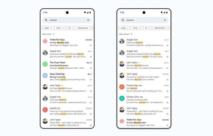 Interface do Gmail habilitada para IA