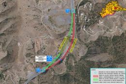 Obras para estabilizar un talud de la A-45 en Casabermeja (Málaga).