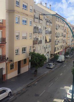 Edificios de una calle de Málaga.
