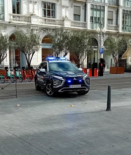 Vehículo de la Policía Nacional en Valladolid.
