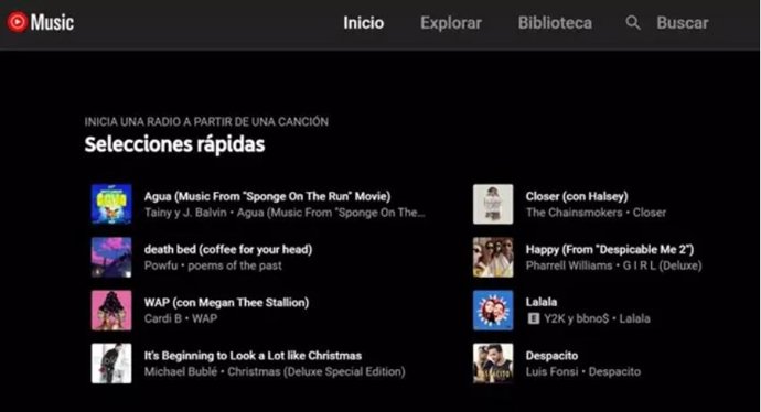 Selecciones rápidas de YouTube