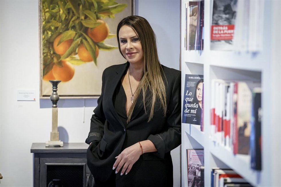 La actriz Karla Sofía Gascón durante la presentación de su nuevo libro en una imagen de archivo 