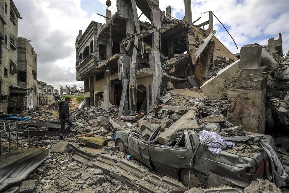 Imagen de archivo de un edificio destruido en la Franja de Gaza tras un ataque de Israel