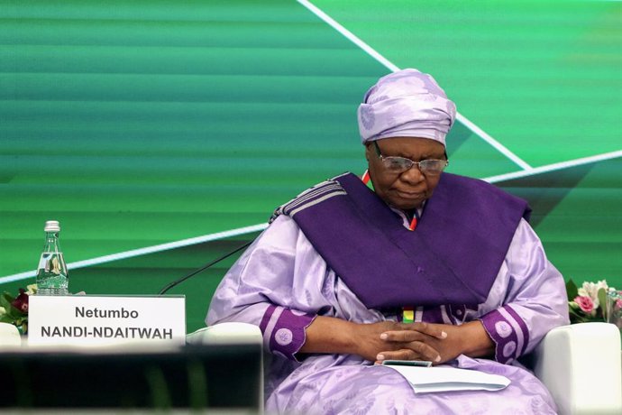 Archivo - July 27, 2023, Saint Petersburg, Russia: Netumbo Nandi-Ndaitwah, Deputy Prime Minister, Minister of International Relations and Cooperation of the Republic of Namibia, attends a session on International Security in Times of Geopolitical Instabil