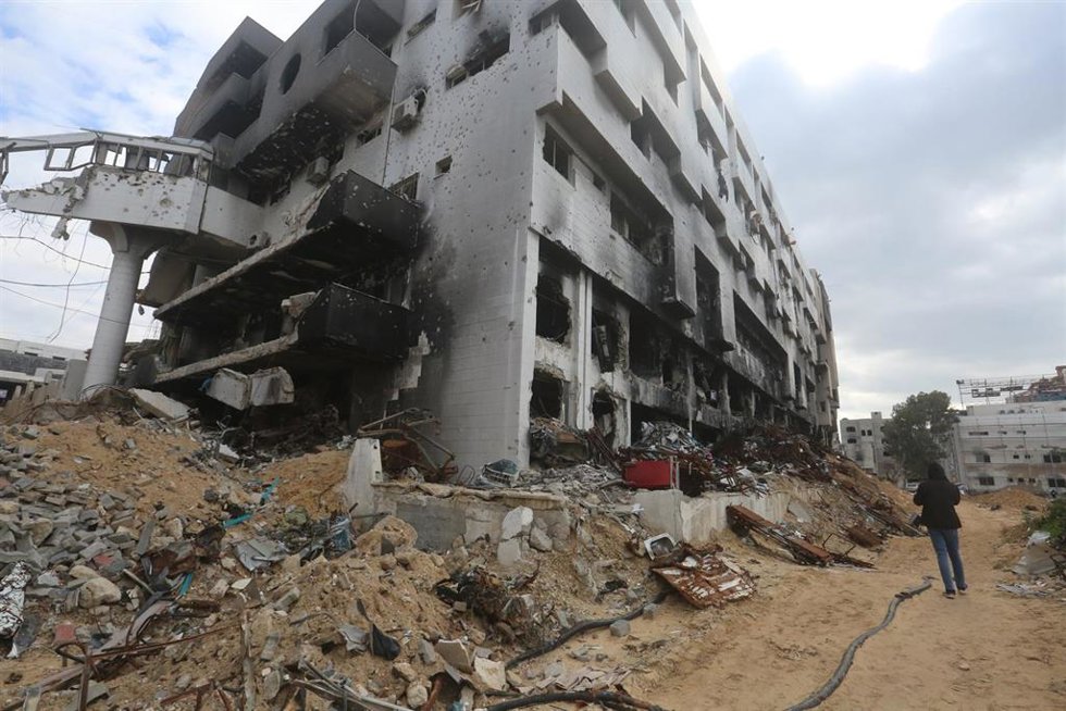 Imagen de archivo de un edificio de la Franja de Gaza destruido por ataques de Israel