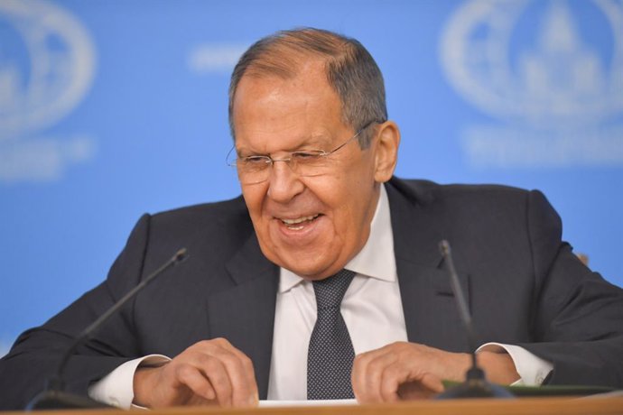 Archivo - MOSCOU, 14 de janeiro de 2025 -- O ministro das Relações Exteriores da Rússia, Sergei Lavrov, fala durante sua conferência de imprensa anual em Moscou, Rússia, em 14 de janeiro de 2025.