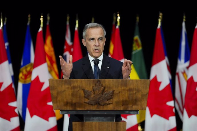 March 21, 2025, Ottawa, Ontario, Canada: Prime Minister Mark Carney holds a press conference following the First Ministers Meeting at the National War Museum on Friday, March 21, 2025.