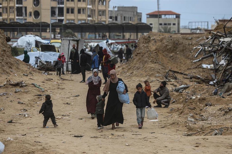Imagen de archivo de palestinos desplazados en Gaza 