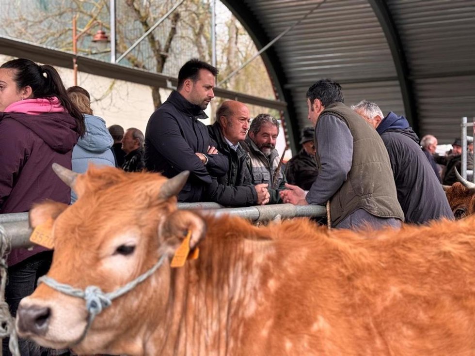 El presidente del PP, Álvaro Queipo en la Feria de Quirós.