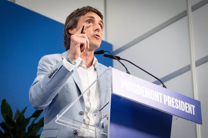 Archivo - El diputado de Junts en el Parlament Salvador Vergés, durante una rueda de prensa, en Jean Carrère Space, a 6 de mayo de 2024, en Argelès, Rosellón (Francia)