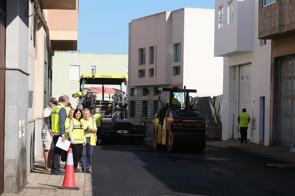 Calle de Las Palmas de Gran Canaria repavimentada