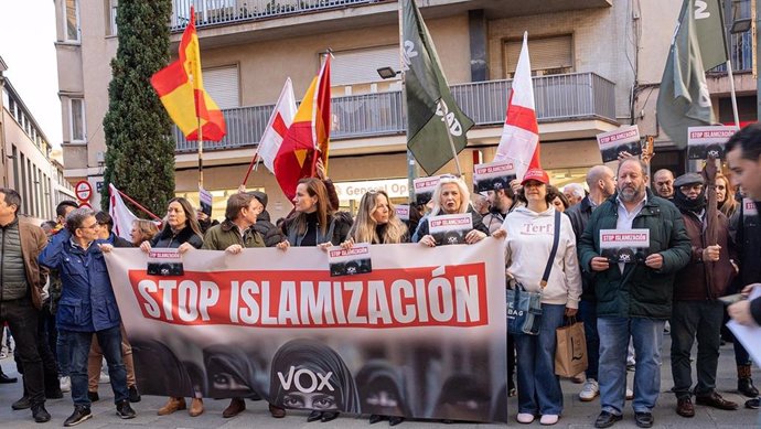 Concentració de Vox a Terrassa (Barcelona) per protestar contra la islamització
