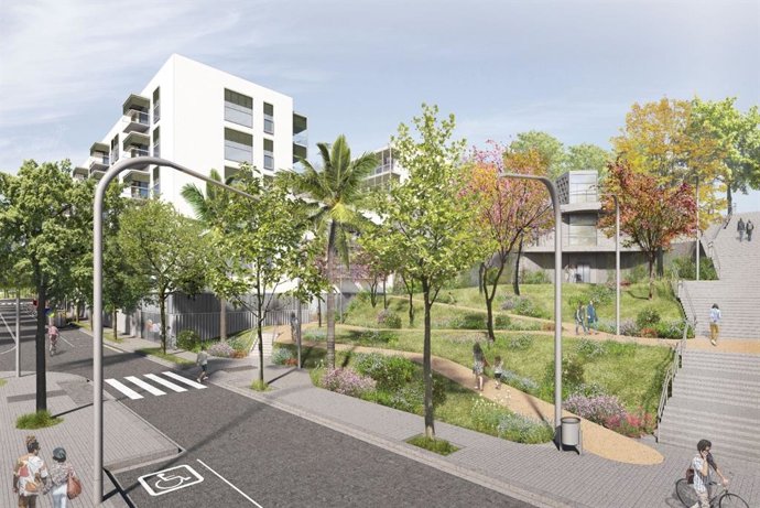 Plan de la primera fase de urbanización del entorno de la prisión en el barrio barcelonés de Trinitat Vella