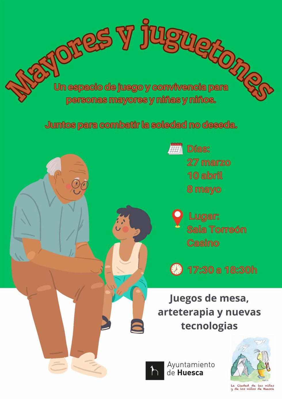 Cartel de ''Mayores y juguetones' impulsado por el Ayuntamiento de Huesca