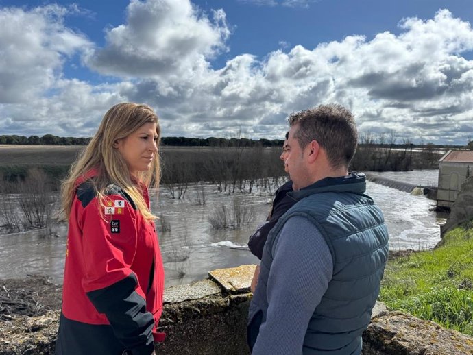 Visita de la delegada territorial de la Junta en Valladolid, Raquel Alonso, a las zonas afectadas por las inundaciones de la provincia