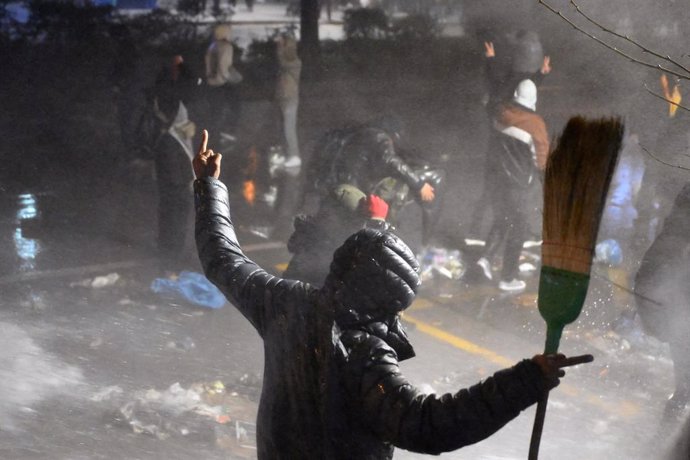 March 21, 2025, Ankara, Turkiye: The detention of Istanbul Mayor Ekrem Imamoglu is being protested by his supporters in many cities in Türkiye. Clashes between demonstrators and police during a protest march in Ankara, Turkiye, on 21 March 2025.