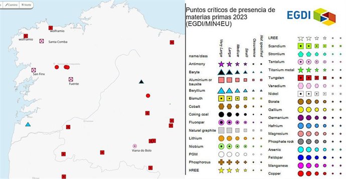 Materias primas mineras en Galicia