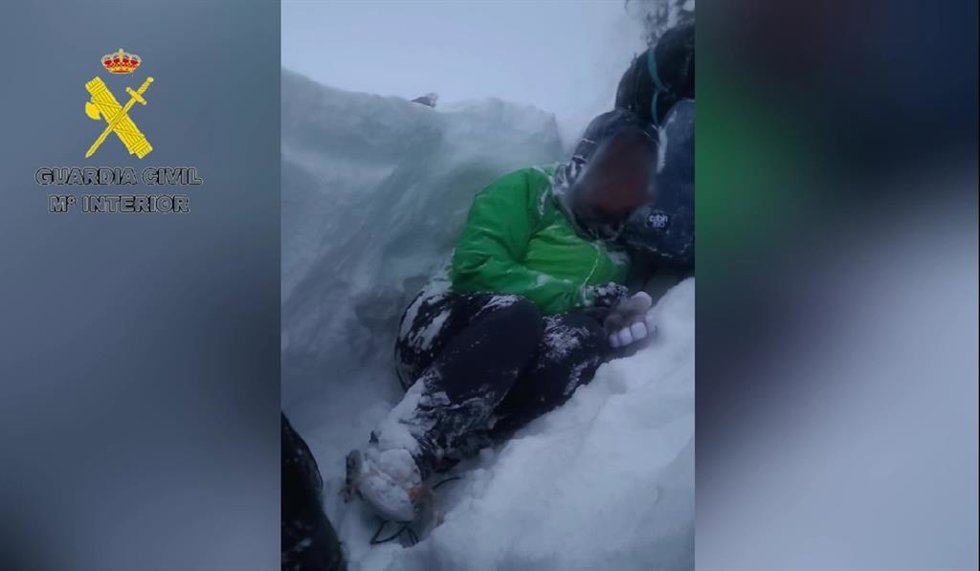 Montañero rescatado en Sierra Nevada en medio de la borrasca Martinho.