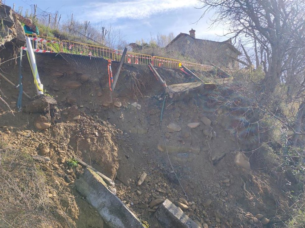 Derrumbe de la ladera de Aínsa (Huesca).